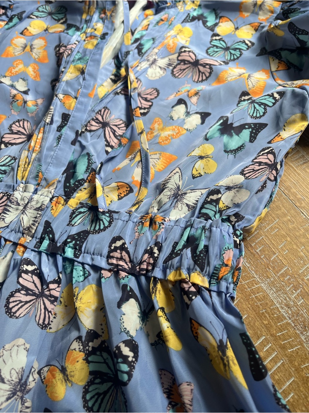 Buddy Love Women's Light Blue Butterfly Print Short Dress - Picture 5 of 8